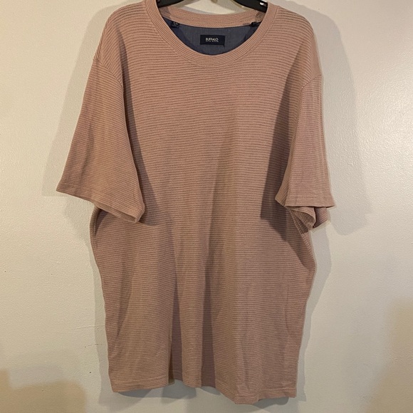 Buffalo David Bitton Other - Buffalo David Bitton Men's Dusty Rose/Taupe Ribbed Short Sleeve Shirt